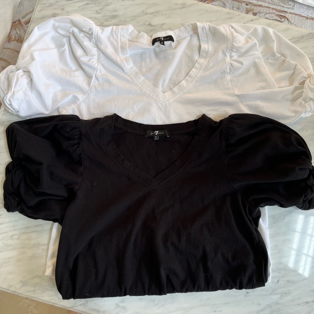 7 For All Mankind Knotted Sleeve T-shirt Bundle